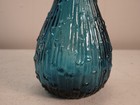 No Stopper  Empoli Teal Blue Wax Drip Genie Bottle Decanter Tall Mcm Decor