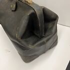 Antique Large Size Brown Leather Doctors Bag 18    Long Fair Condition