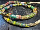 Vintage Mixed Millefiori Trade Glass Bead Strand     Colorful African Venetian St