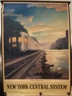 New York Central System Railroad Train Calendar Twilight On The Hudson River Vtg