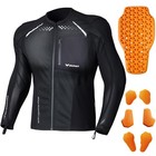 Motorcycle Shirt Mesh Motorcycle Jacket Men With Ce Level 2 Armor Large Black