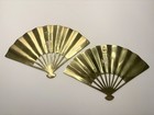 Set Of 2 Phoenix Solid Brass Traditional Taiwan Decor Fans