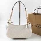 Coach Teri 2way Shoulder Bag Signature Coated Canvas White Ca548 Outlet New