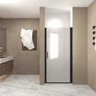 32x72 Inch Pivot Shower Door  Matte Black Aluminum Frame  Half Frame