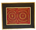 Hand Made Kuna Native American  Vintage Framed  Fabric Mola  Panama 29  X 23 