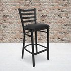 Hercules Black Metal Barstool With Vinyl Seat - 2 Pack