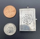 Sterling Silver Book Form Pill   Trinket Box Pendant    i Love You   