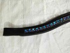 Purple blue Effect Crystal Stone Bridle Browband With Softy Padding In All Sizes