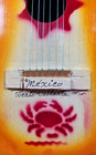 Vtg  Mexico puerto Vallarta 6 String Wood Hand Painted Souvenir Guitar 22inch