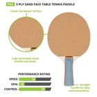 Champion Sports 5 Ply Sand Faced Table Tennis Paddle  single 