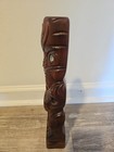 Vintage Wood Figure Tiki Statue Maori New Zealand Moana Wood Carving Art 12 5  
