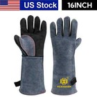 Hzxvogen 16  Welding Gloves With Kevlar Stitching 932    Heat Fire Resistant Mitts