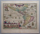 America - Hondius 1623 - Rare  Important Map Of North   South America