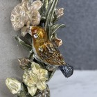 Beautiful Enamel Metal Floral Birds Tabletop  Frame Oval 6x5   