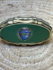 Vintage Gold Tone Pill Box 1000 Island   s Canada Rainbow Bridge  Beautiful