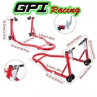 Motorcycle Front   Rear Stand Lift 850lbs Spoolift Paddock Swingarm Bike Support