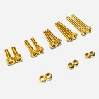 Phono Cartridge Headshell Screws Nuts Set Gold Plated For Turntable