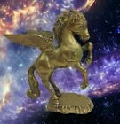 Vintage Solid Brass Pegasus Winged Horse With Base Figurine Fantasy Taiwan