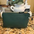 Coach Double Corner Zip Wristlet Wallet Everglade Green Nwt Retail  108