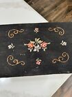 Vintage Footstool Floral Needlepoint Upholstery
