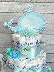 3 Tier Under The Sea Diaper Cake Baby Shower   Ocean Diaper Cake