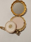 Antique Mf Victorian Style Locket Compact Engraved Garden Vanity 