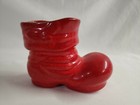 Santa Boot Ceramic Vintage Christmas Decor Planter 4-1 4    High Upturned Toe