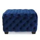 29  Square Ottoman Velvet Upholstered Button Tufted Footrest Living Room Navy Us