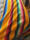 Vintage Vibrant Sanyork Mexican Saltillo Blanket W fringe 60   x 84   