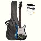 Skull Wasteland Full-size Electric Guitar Package Strat Style Guitar W  Gig Bag