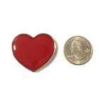 Vintage Heart Shape Belt Buckle Scarf Buckle Red On Silver Tone Metal 2 Pcs H16