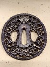 Iron Nanban Tsuba Sword Guard 72mm 68mm 4 5mm Authentic Antique Japanese