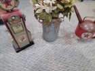Original Texaco Gas Pump Oil Can And Flower Can- Metal- Nos