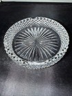 Vintage Mcm Crystal Cut Glass 6  Ashtray Cigarette Cigar Very Heavy