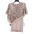 New R m Richards 2584 Short Mother Of The Bride Dress Caramel Gold Sequin Size 6