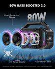 80w Bluetooth Speaker loud Bass 20h Playtime  Ipx6 Waterproof portabletws  Black