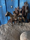 Vintage Brass Horse W  Jokey Racehorse Western 