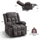 Canmov Soft Fabric Manual Recliner Chair With Vibration Massage   Lumbar Heating