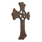 Star Cast Iron Wall Cross Floral Fleur De Lis Accents Antique Style 10 75 Inch