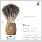 M  hle 3 Piece Vivo Black Fibre Shaving Set Olive Wood Safety Razor Brush   Stand