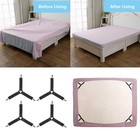 4x Bed Sheet Holder Straps Adjustable Elastic Mattress Cover Fasteners Clips Set