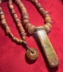 Ancient Carnelian Beads And Jade Neolithic Period 35    Long Necklace Indonesia