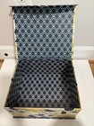 Decorative Floral Storage Box - Yellow   Navy