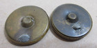 2 Antique Victorian Art Nouveau Metal Button Flower Floral Basket Round Vtg