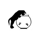 Cat   Gold Fish Bowl For Macbook Laptop Car Window Suv Wall Vinyl Decal Sticker