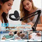 Large Lens Lighted Lamp Desk Magnifier 15x Magnifying Glass W  Clamp Led Light