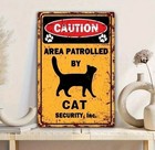 Vintage Cat Patrol Sign 8x12 Metal Tin Wall Decor Funny Rustic Home Garden