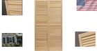 Elegant Exterior Louvered Wood Shutters - 15  X 63  Unfinished Pine Pair