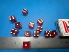 Box Of 12 Beautiful Vintage New Old Stock Crisloid Dice Red  T-r