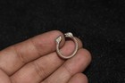 Genuine Ancient Eastern Roman Solid Silver Ring With Protome Of Snake Heads